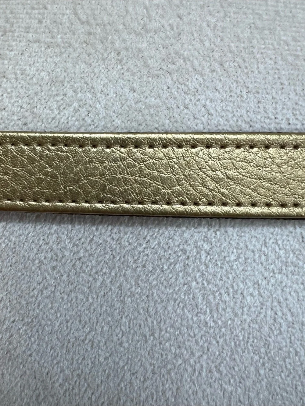 Ann Taylor Metallic Gold Statement Belt Size L Fixed 35” Chain Link Hardware